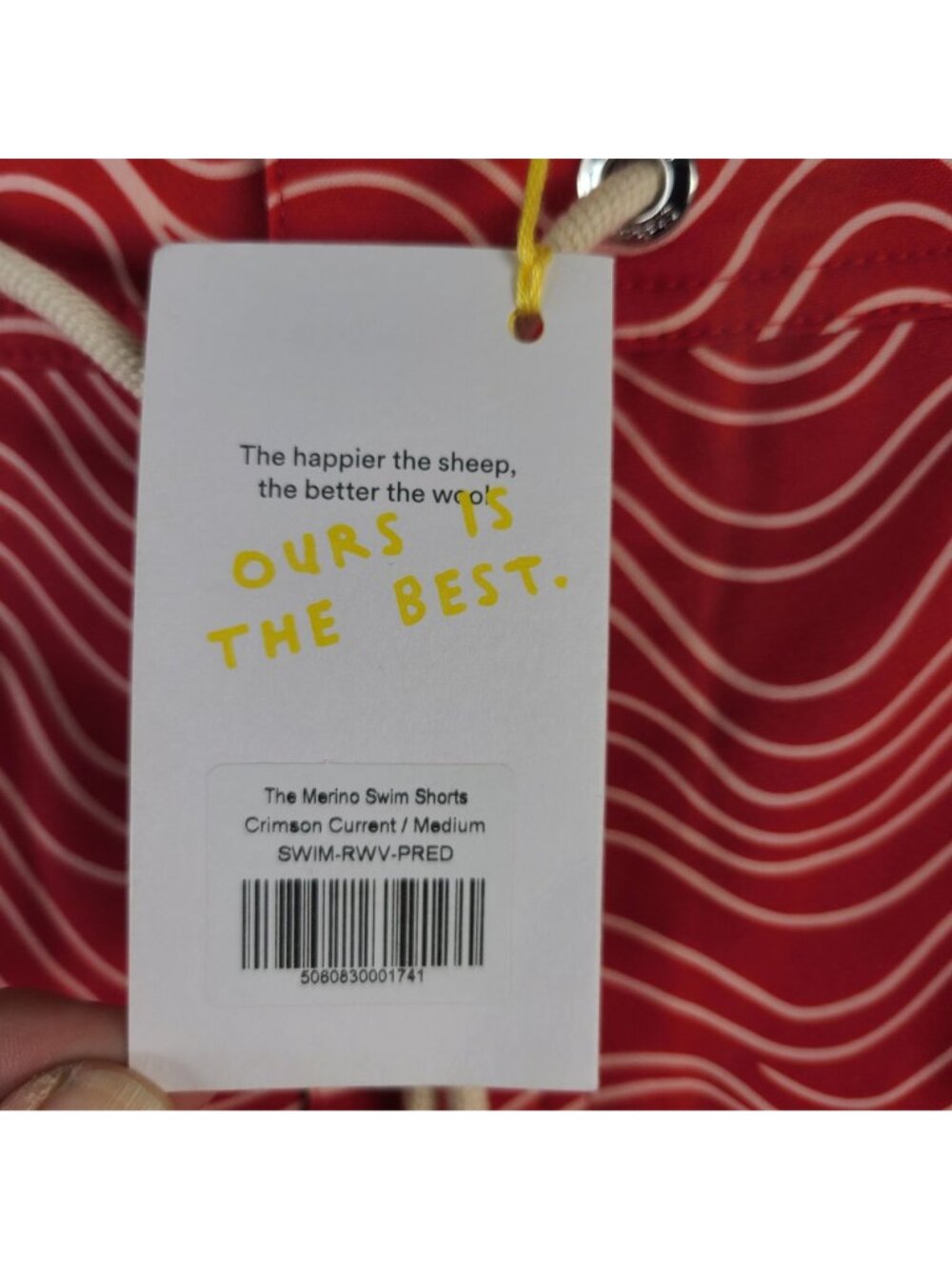 NEW The Merino Swim Shorts Crimson Current Sz Medium By Sheep Inc. - Picture 3 of 9